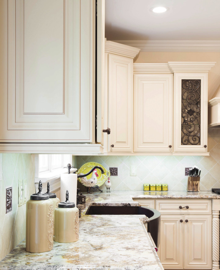 Traditional cabinetry around the sink
